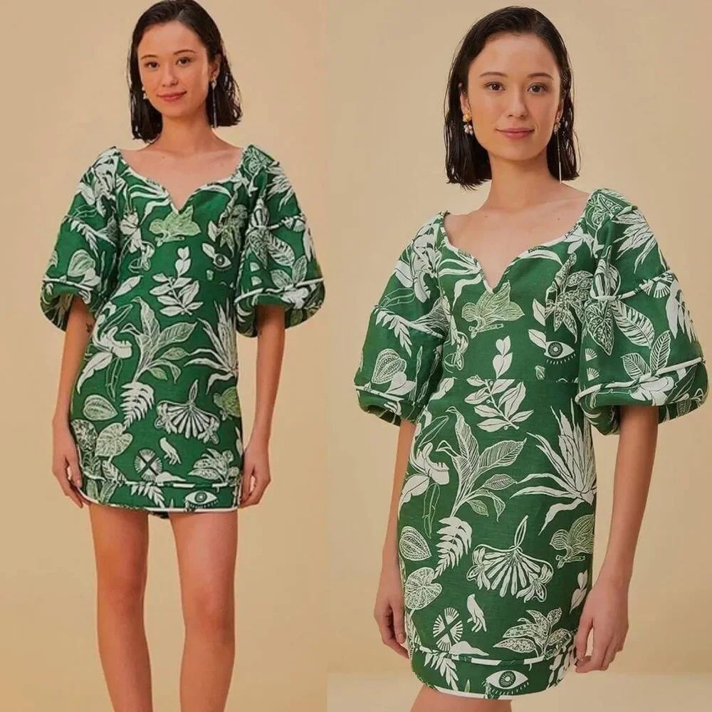 FARM Rio Forest Soul Linen Mini Dress M